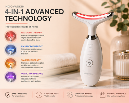 NoovaSkin™ 4-in-1 LED Facial & Neck Massager