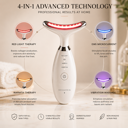 NoovaSkin™ 4-in-1 LED Facial & Neck Massager