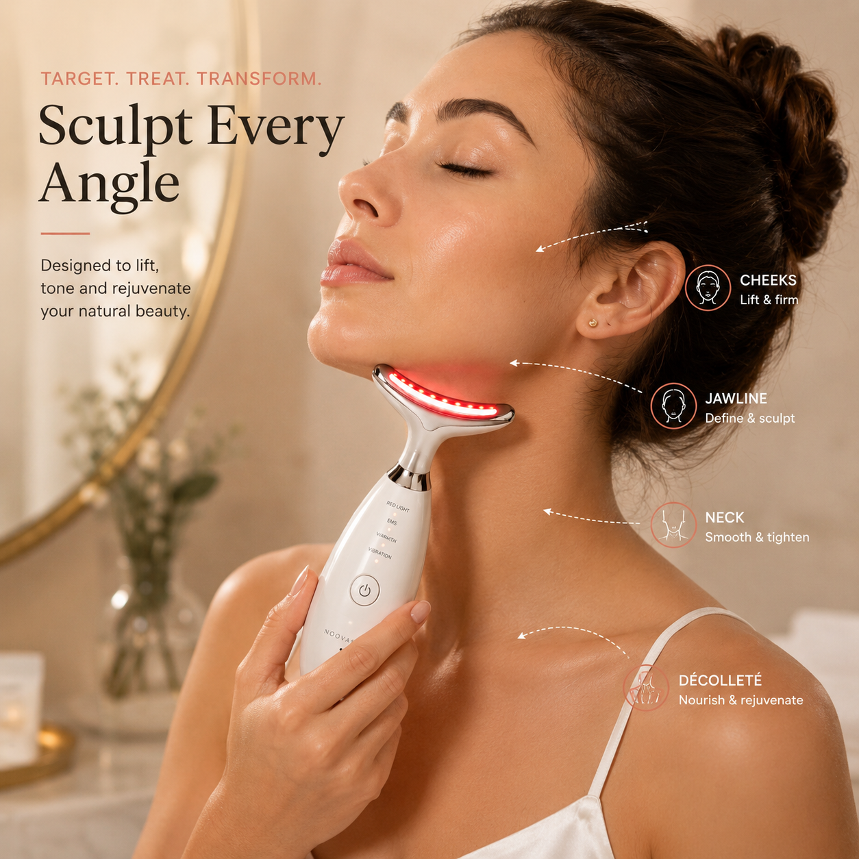 NoovaSkin™ 4-in-1 LED Facial & Neck Massager